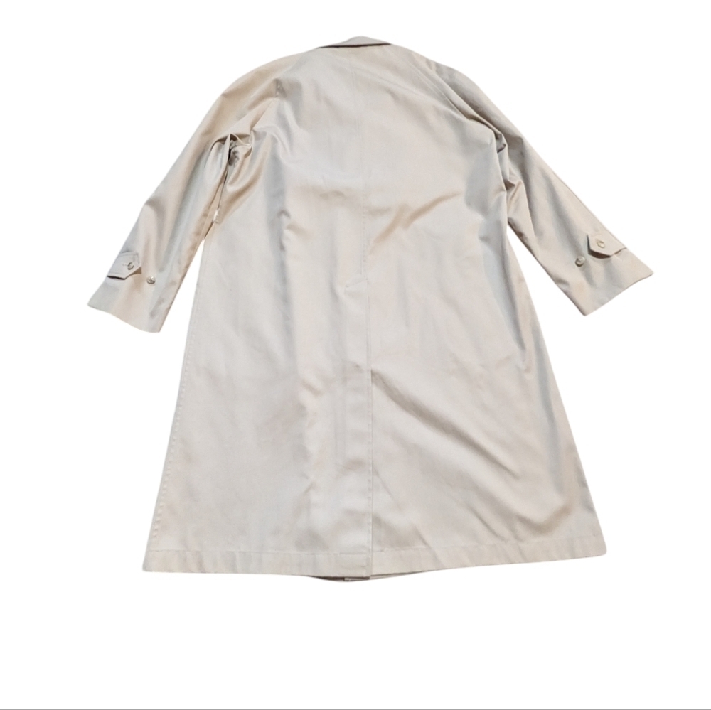 Vintage Nordstrom Classic Tan Cotton Blend Trench Coat Size 40R Preppy Retro - Picture 3 of 9